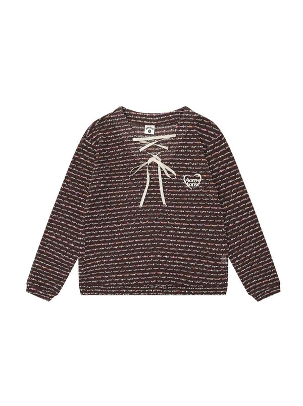 V-Neck Loose Lazy Windstrap Knit Top