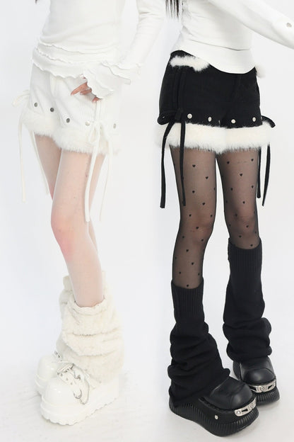 コーデュロイプラッシュファーショートパンツ