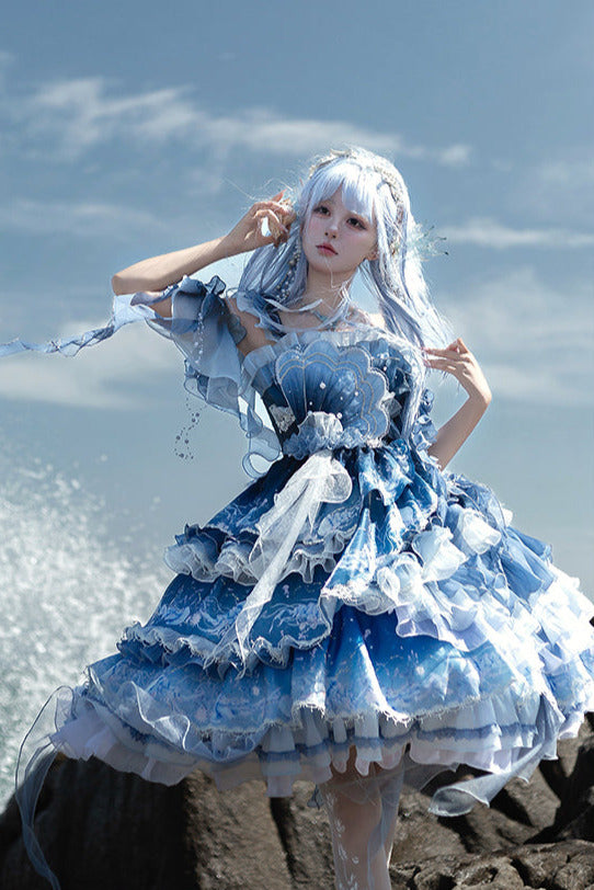 ジェリーフィッシュグラデーションファンタジードレス＋アクセサリー