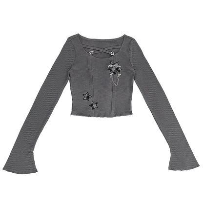 アビースリムショートトップス+チェックレーススカート