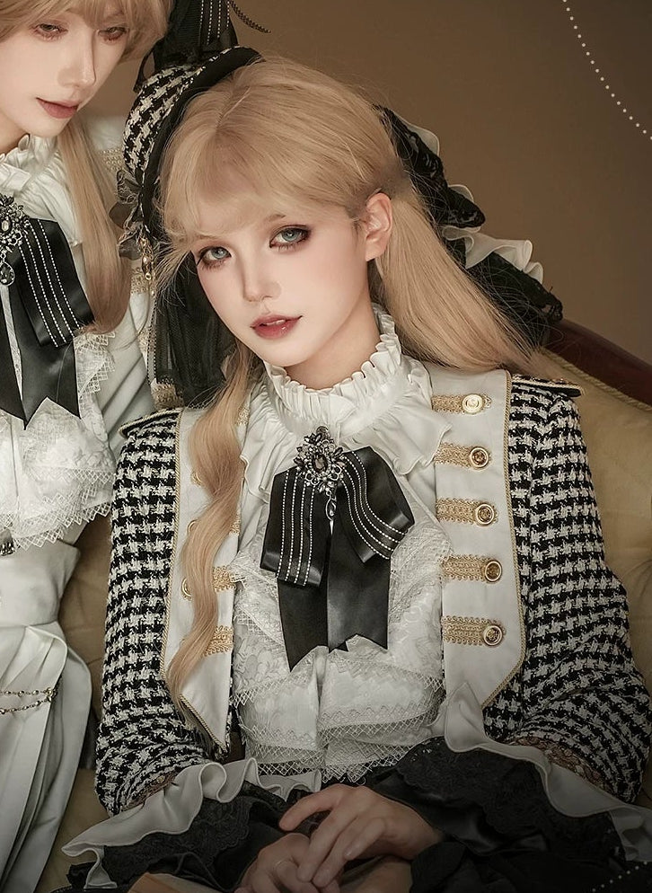 【予約商品】チャーチクワイアゴシックロリータハウンドストゥースドレスアンドプリンススーツフルセット＋コンプリートセット＋ハット