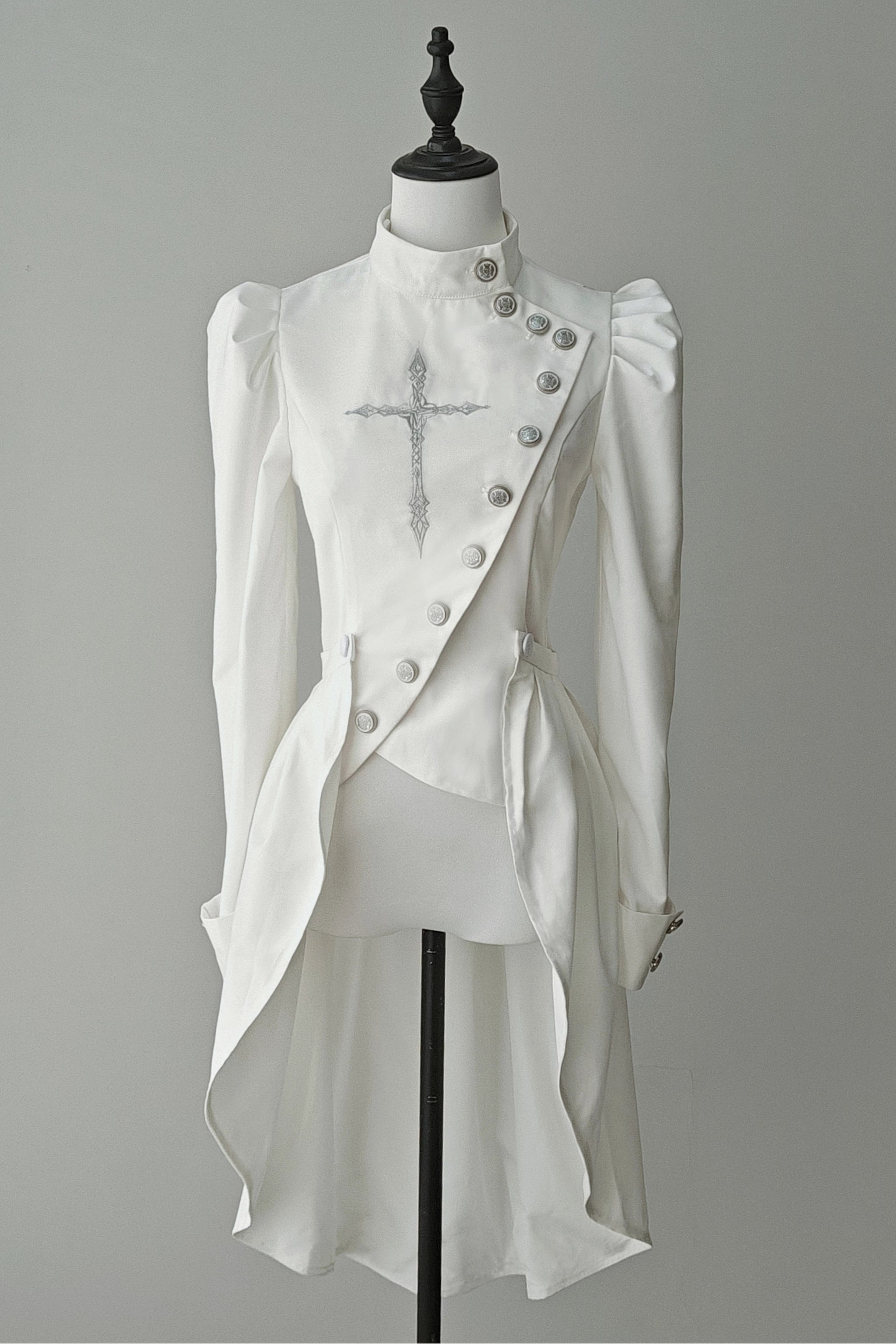 【9月28日予約締切】Prince-Style Gothic Cross Embroidered Coat Jacket With Train