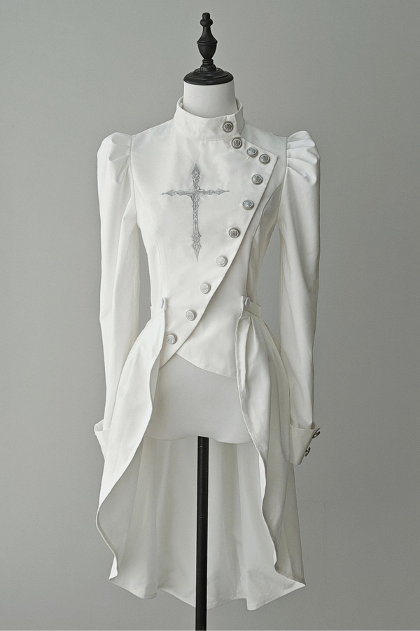 【9月28日予約締切】Prince-Style Gothic Cross Embroidered Coat Jacket With Train