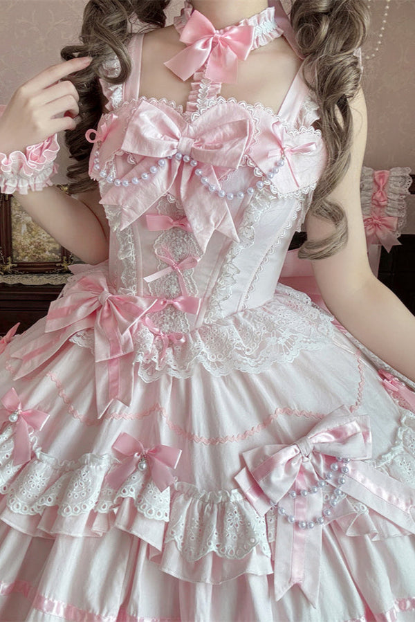 [Reserva hasta el 4 de mayo] Vestido de princesa de muñeca antigua de perlas + Capota + Tocado