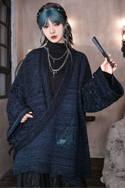 ダークフィンエンブロイダーカーディガン