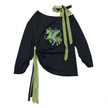 ワンショルダーアシメトップス+バルーンスカート