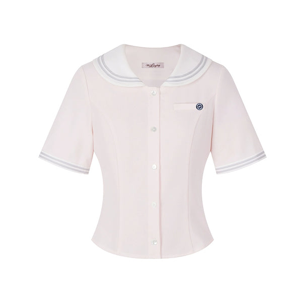 ドールカラートップス＋プリーツスカート＋リボン