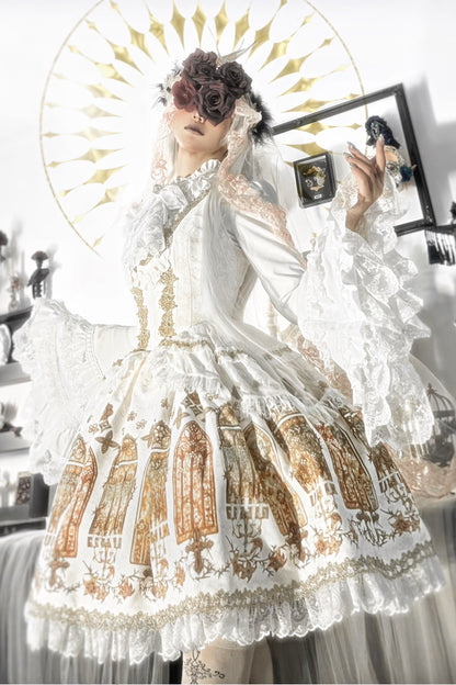【9月28日予約締切】Gothic Lolita Stained Glass Lace Ruffle Corset JSK Dress