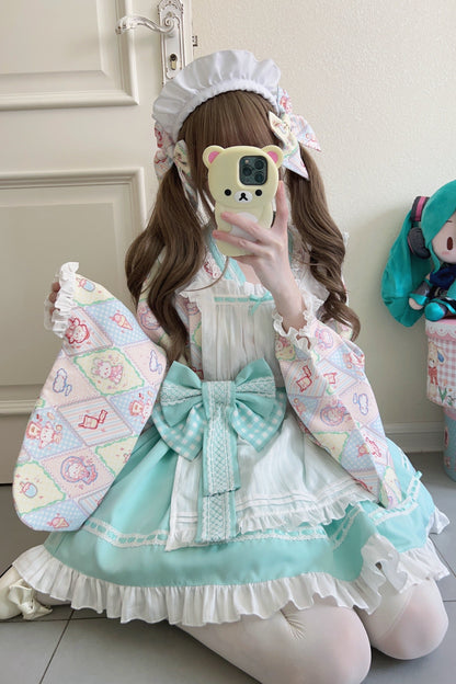 Retro Maid Cafe Japanese Lolita Set