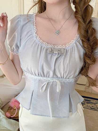 Ice Blue Summer Girly Top