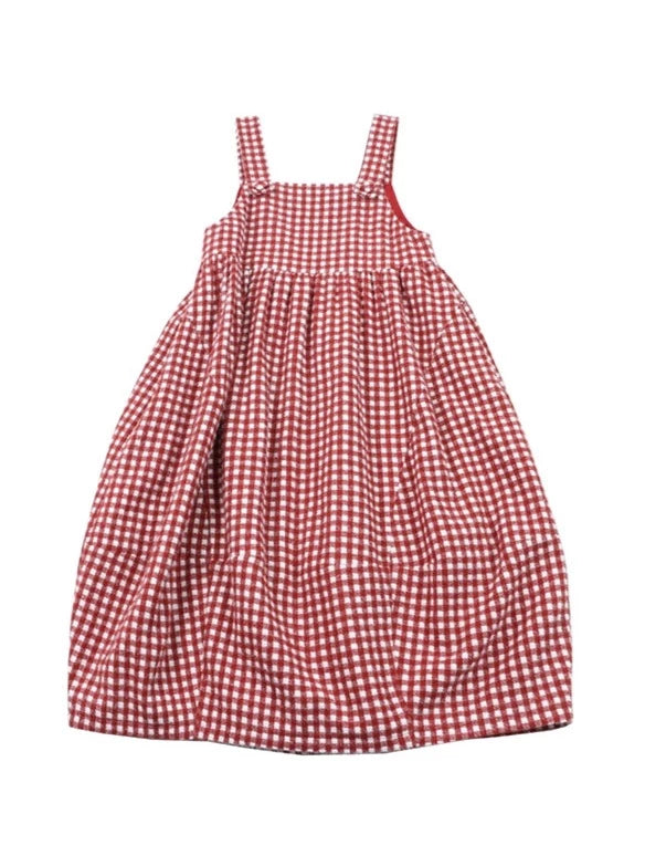 Red Check Mid Length Sass Dress