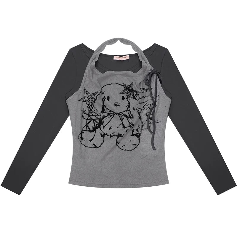 Rabbit Print Halter Top