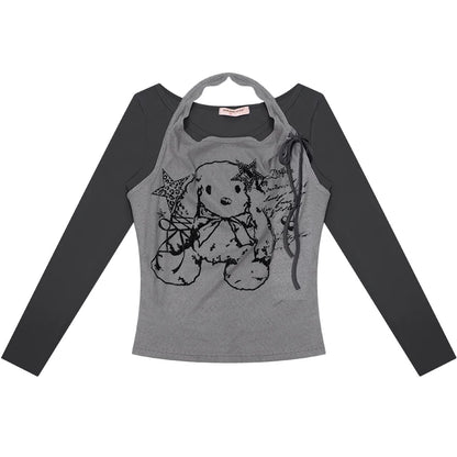 Rabbit Print Halter Top