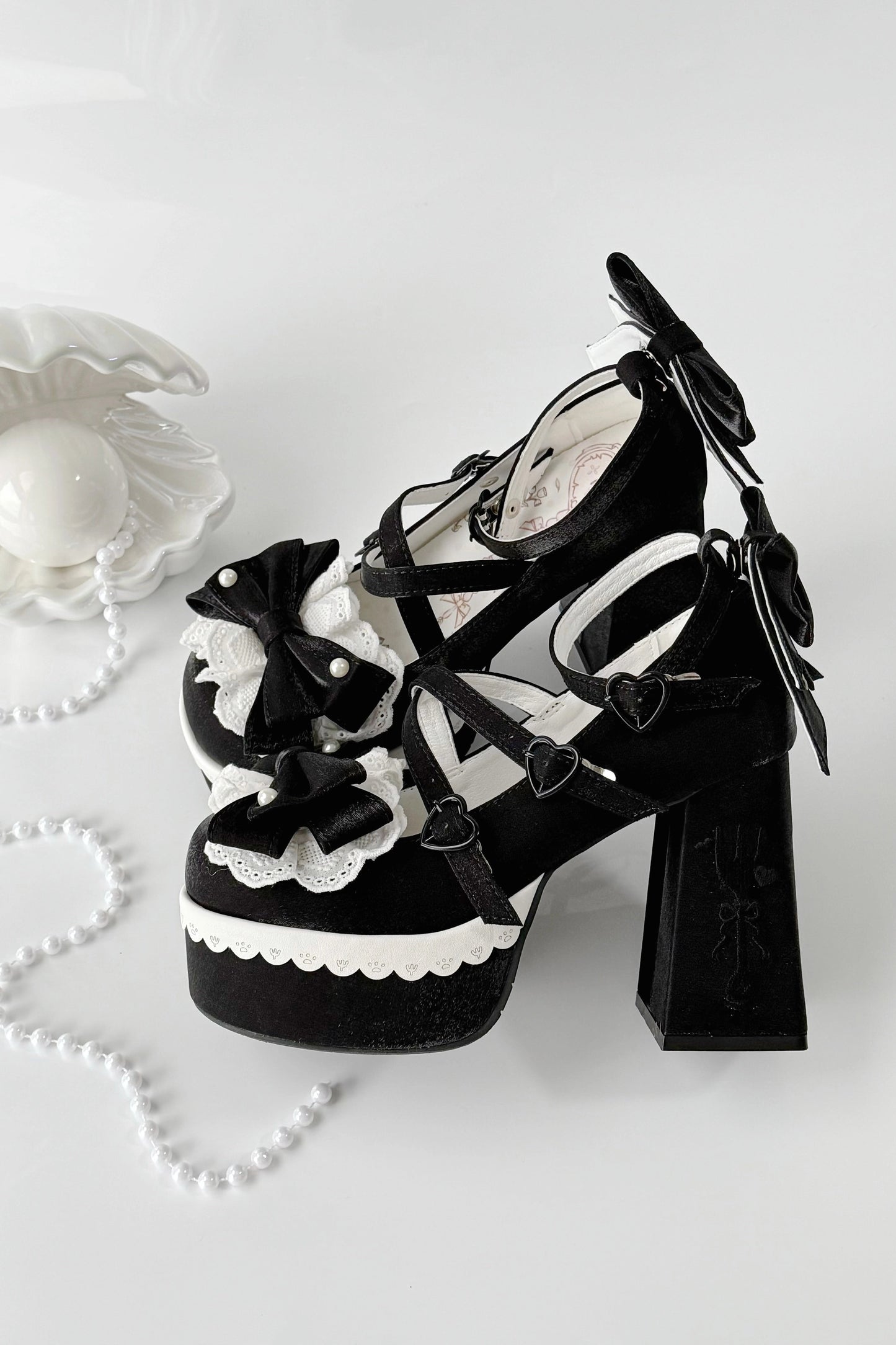 スイートフリルリボンロリータシューズ