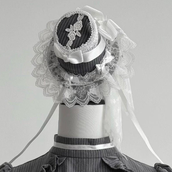 [Pre-order Deadline: April 25] Phantom Cat Series Cat Ear Hairband + Ribbon Veil Hat