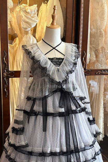 【8月13日予約締切】クラシカルロリータ×ゴシックドットフリルシアーカーディガン
