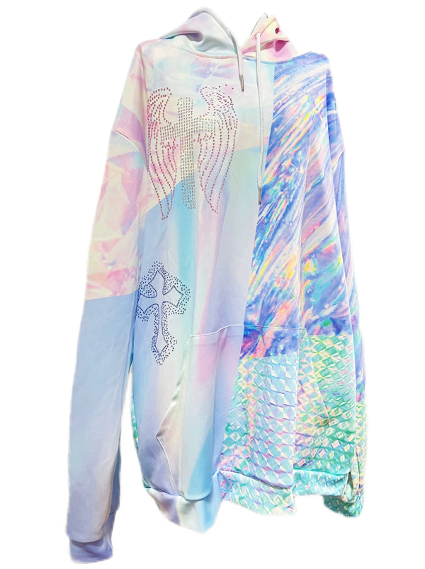 ブロークンスターボックスブルーポップパーカー