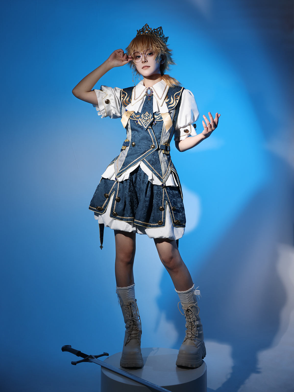 フォーエバーアイランドプリンスロリータトップス+バルーンパンツ+ベスト