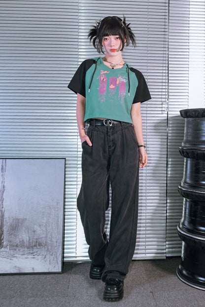 Straight leg wide leg pants