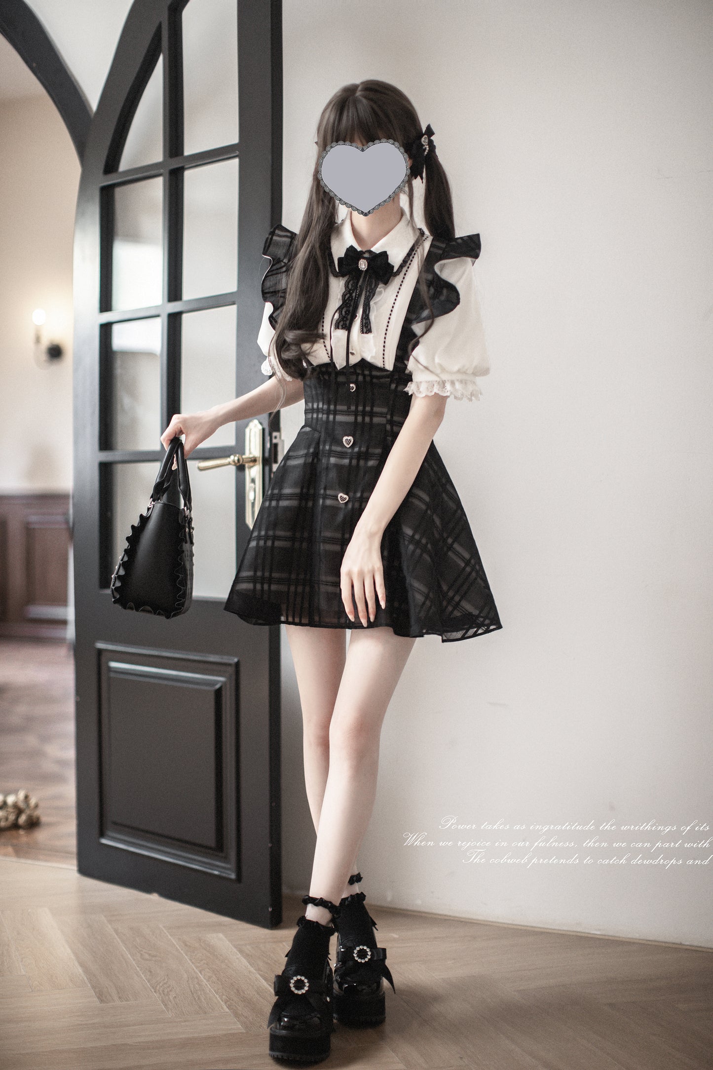 【予約商品】地雷ブラウス+サスペンダースカート