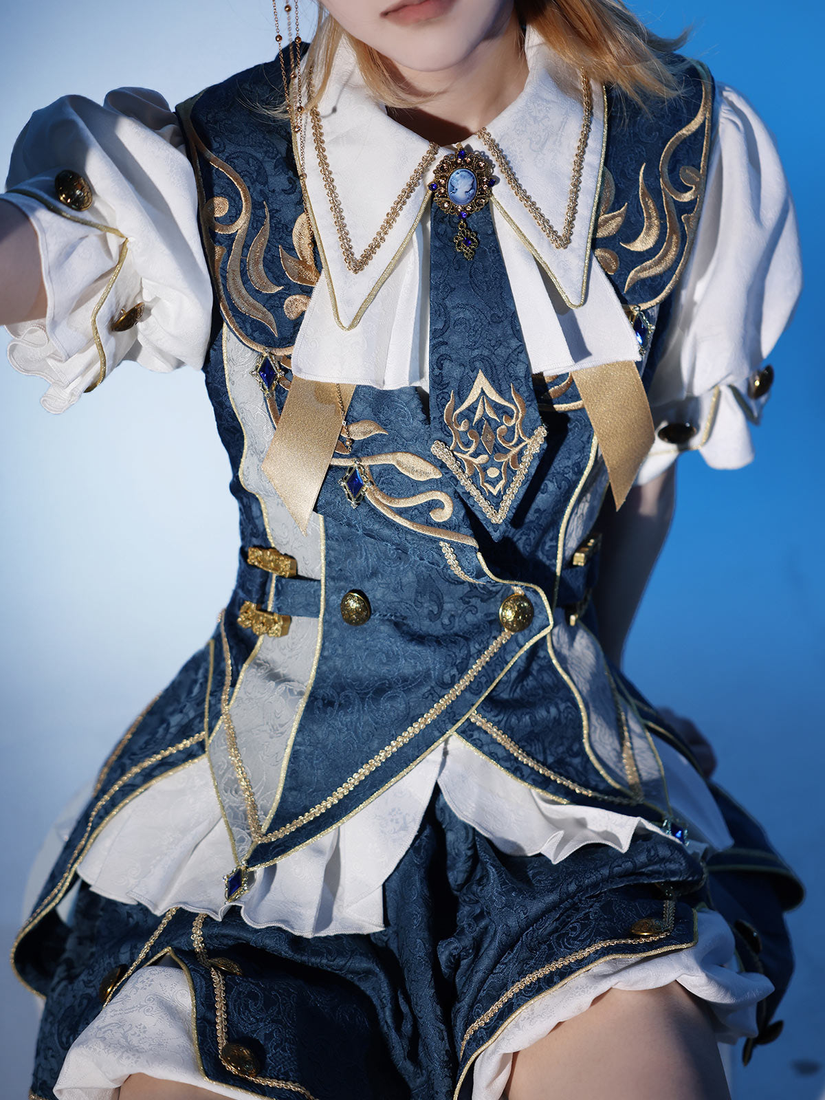 フォーエバーアイランドプリンスロリータトップス+バルーンパンツ+ベスト