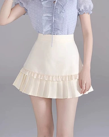 Polka Dot Ruffle Denim Dress + Shirt