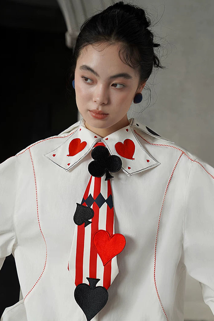 Retro Card Game Striped Tie