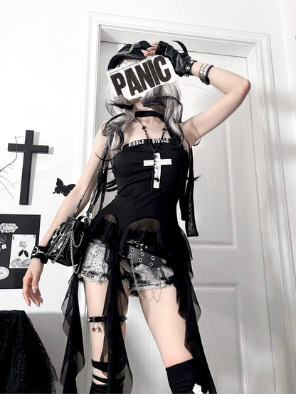 バニーアサシンクロスペンダントバンドゥベストトップス