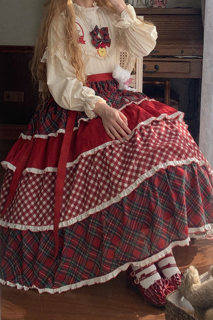 [Pre-order Deadline: January 31] Forest Berry Rabbit Multi-layer Tiered Skirt