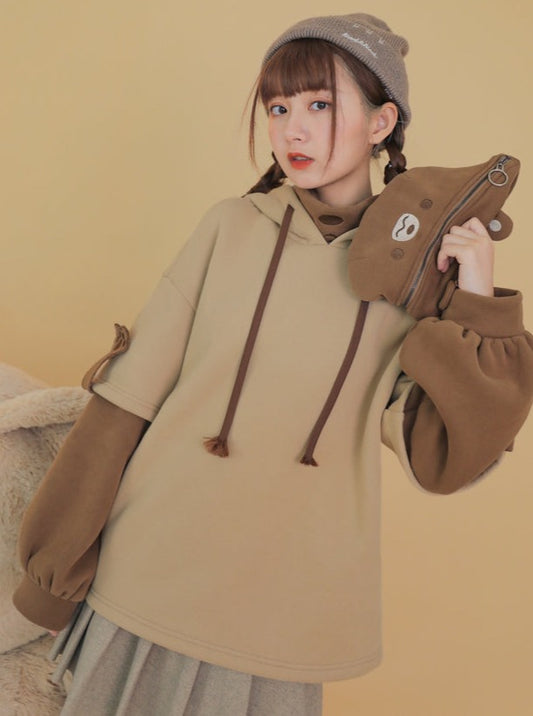 フェイクツーピースセーター＋ベアウエストポーチ