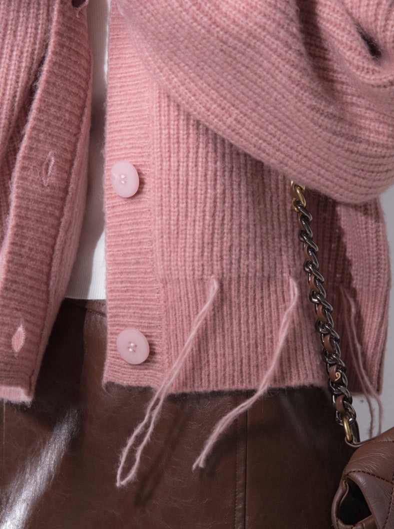 Very pastel-colored wool cardigan