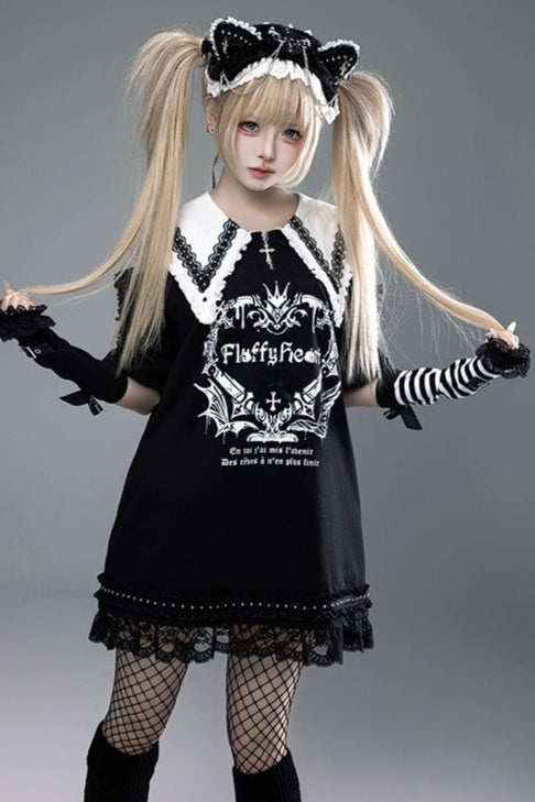 Witch Apprentice Subculture T-shirt Dress + Suspender Apron