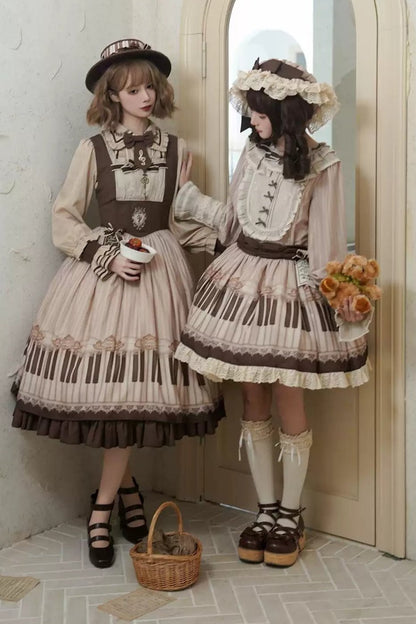 Elegant Classical Piano Print Lolita Dress + Setup + Accessories