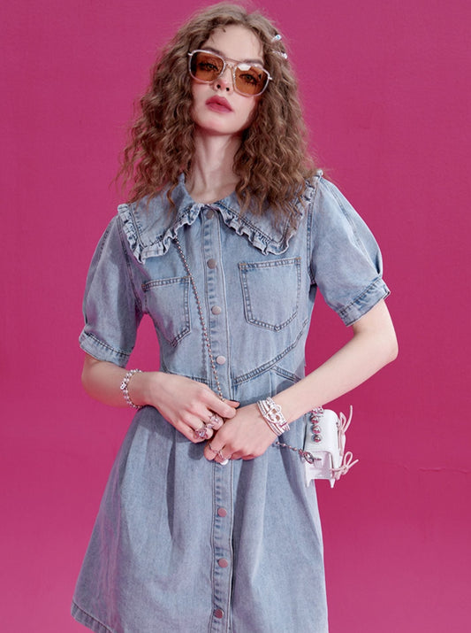 Blooming Wash Denim Dress