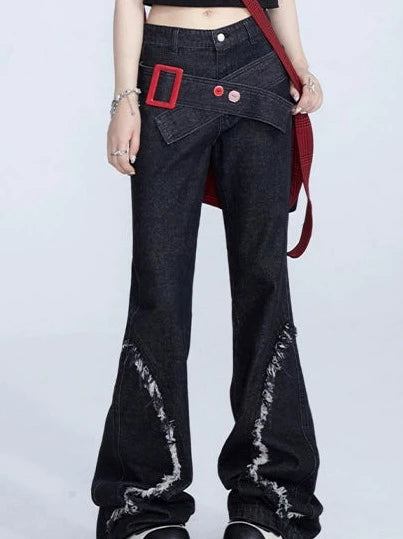 American Style Black Retro Niche Jeans