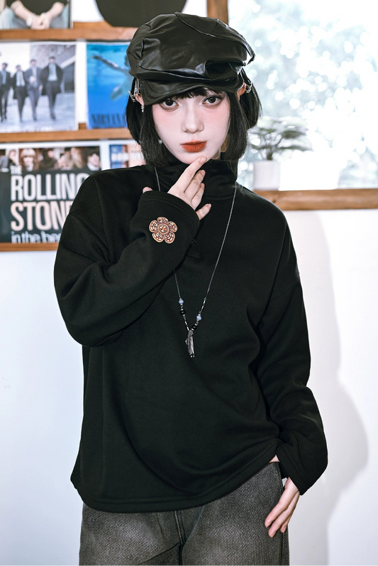 タンドカラーダークモードトップス