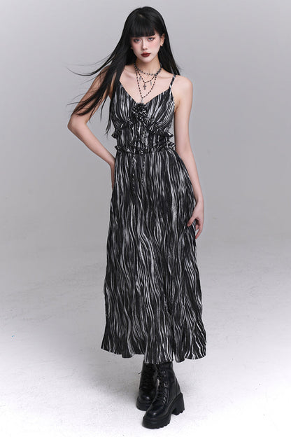 Chic Ghost Girl Suspender Long Dress