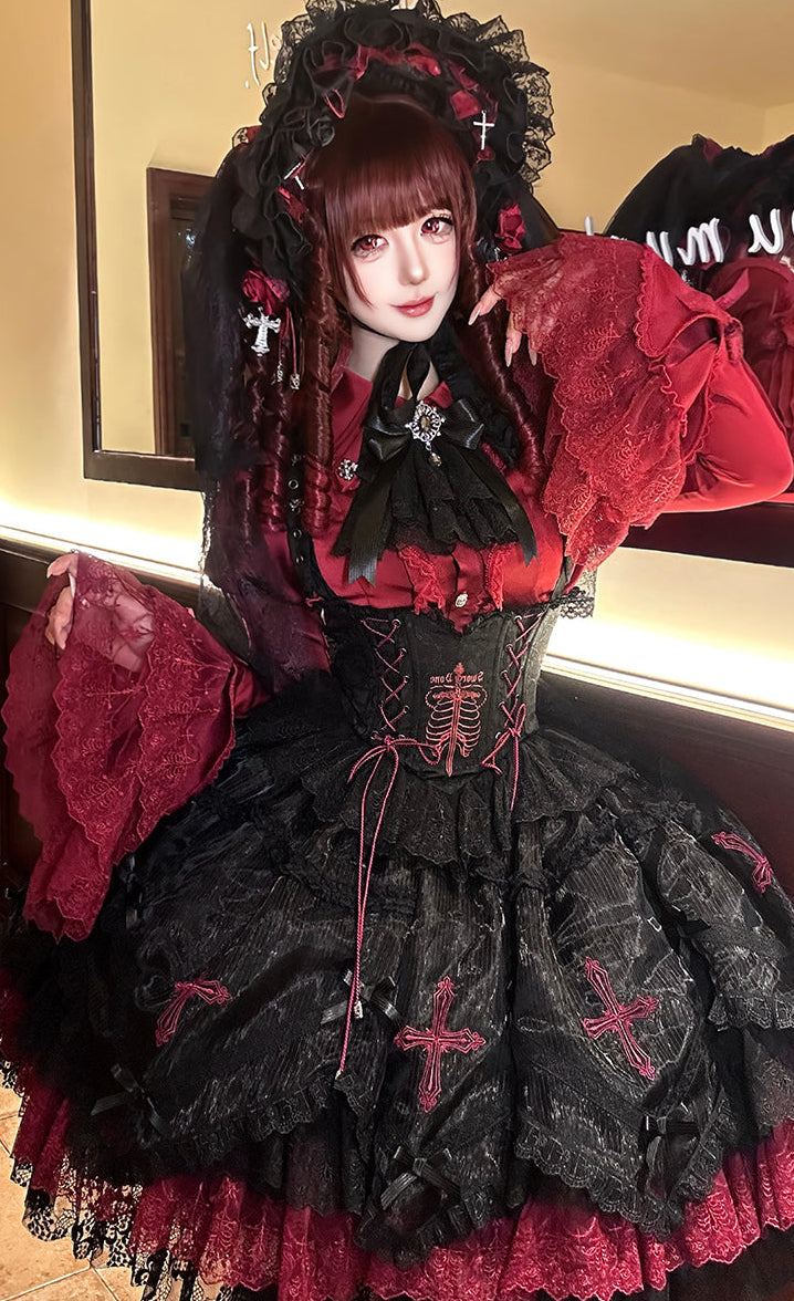 【12月8日予約締切】Black Mist Banquet ゴシックレースジュリエットスリーブシャツ