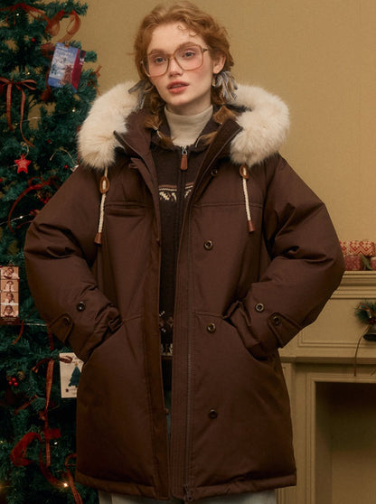 Voluminous Fur Middle Down Coat