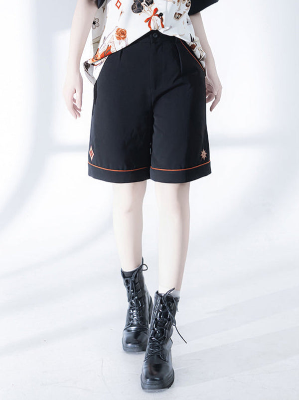 フラワードランクレトロプリントシャツ＋エンブロイダリーショートパンツ【予約商品】