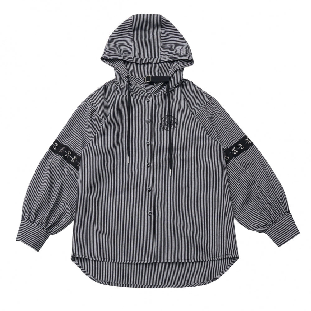 Striped Hooded Top + Long Skirt