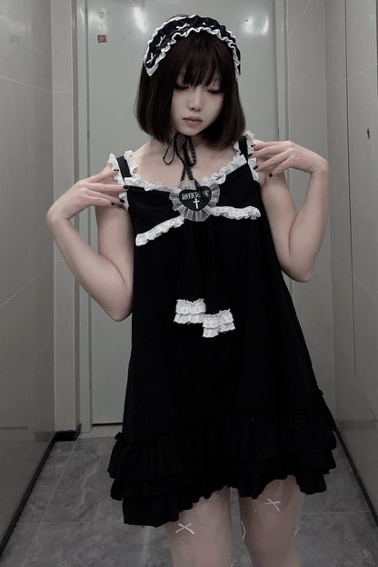 Vestido camisero de muñeca con corazón cruzado