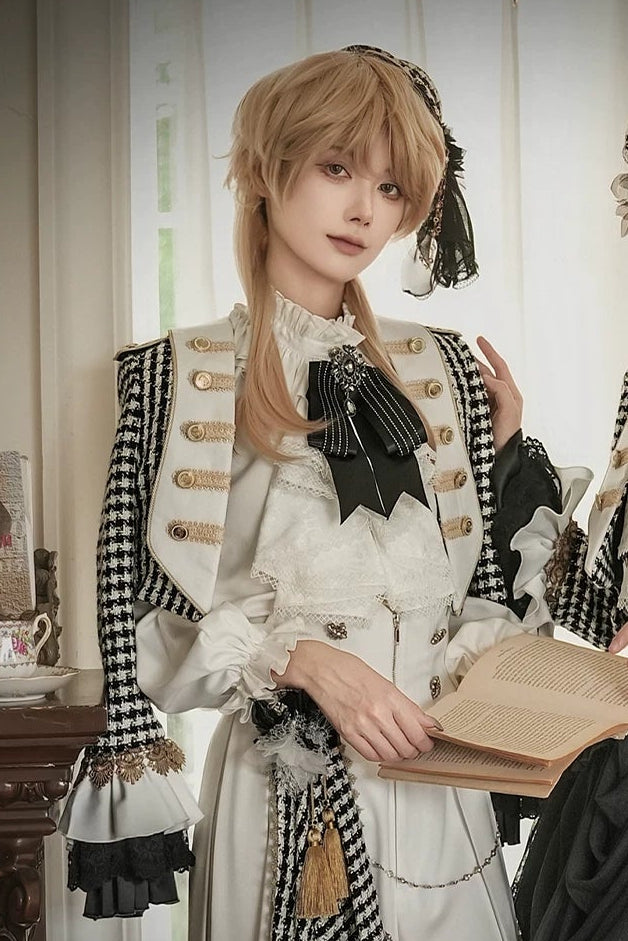 【予約商品】チャーチクワイアゴシックロリータハウンドストゥースドレスアンドプリンススーツフルセット＋コンプリートセット＋ハット