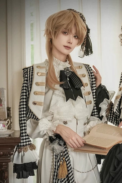 【予約商品】チャーチクワイアゴシックロリータハウンドストゥースドレスアンドプリンススーツフルセット＋コンプリートセット＋ハット