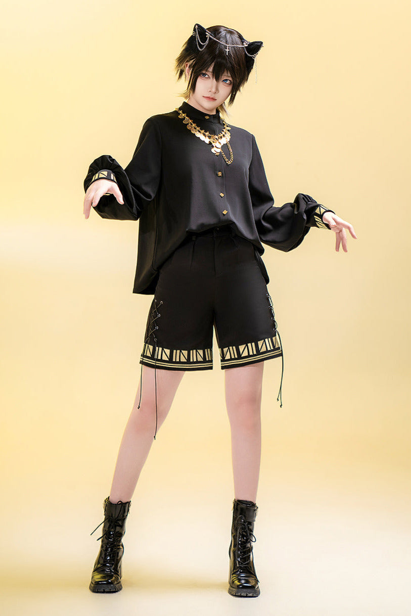 [Mar. 26, 2012 reservation deadline] Black Cat Lolita Prince Series Pharaoh Embroidery Pants