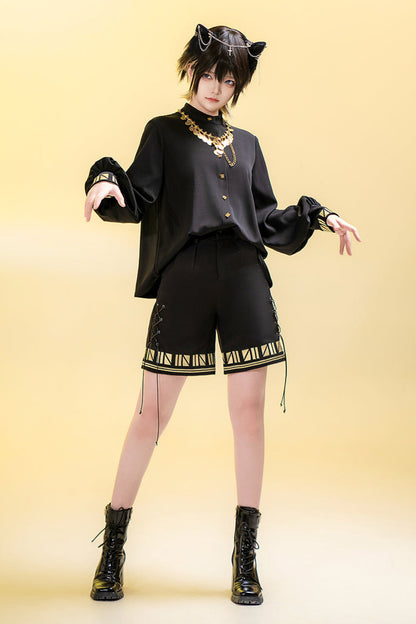 [Mar. 26, 2012 reservation deadline] Black Cat Lolita Prince Series Pharaoh Embroidery Shirt