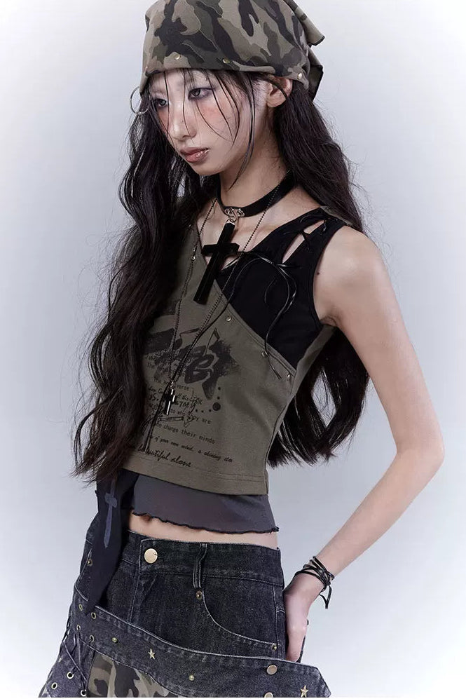 パラレルウェイストランドプリンテッドトップス