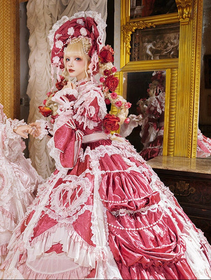 【2月22日予約締切】アンティークベリーローズロマンティックファンタジーロリータロングドレス