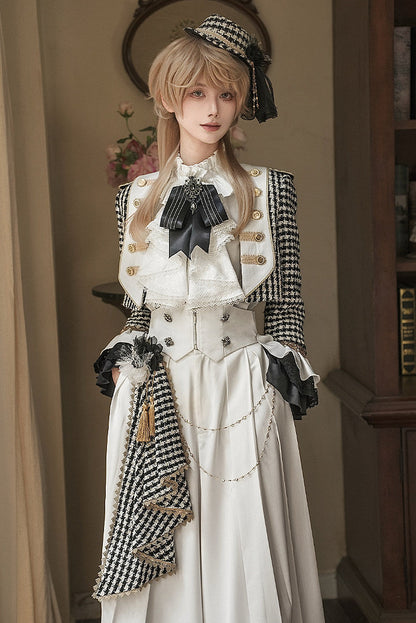【予約商品】チャーチクワイアゴシックロリータハウンドストゥースドレスアンドプリンススーツフルセット＋コンプリートセット＋ハット