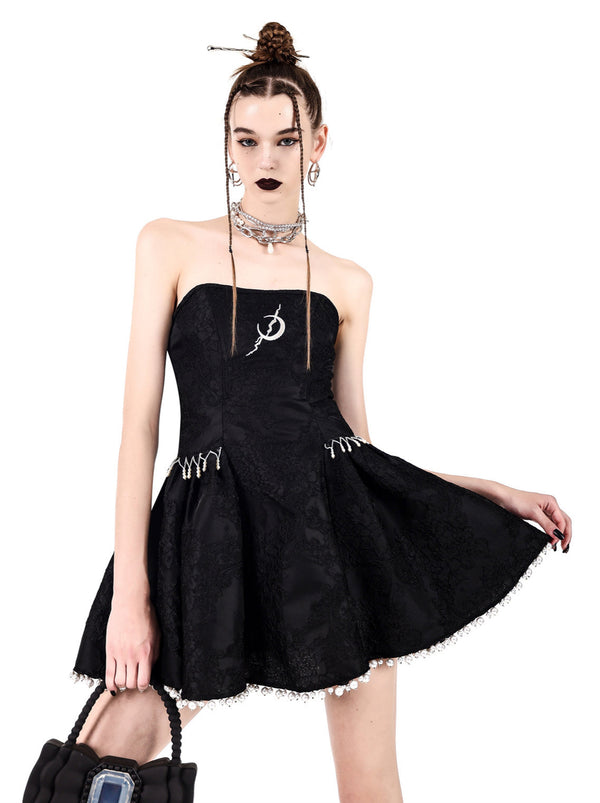 Electric Moon Dark Flower Emblotube Top Packed Dress